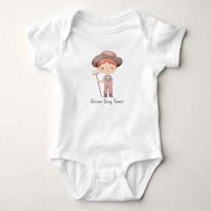 Body Para Bebê Menino Agricultor Jovem Aquarela Fofa