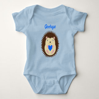 Body Para Bebê Menino Azul Coração Ourico Personalizado
