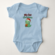 Menino Bebê Meu 1º Natal Dino