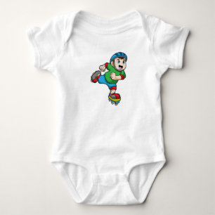 Body Para Bebê Menino como skater com Skates e capacete