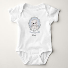 Body Para Bebê Menino do Urso Polar Bonito Personalizado