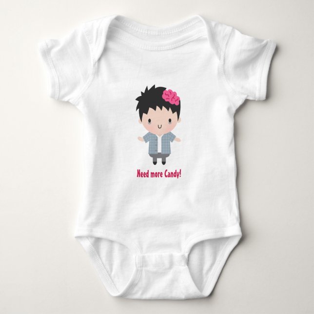 Body Para Bebê Menino Zumbi Fofo, Doce, Bebê Halloween (Frente)