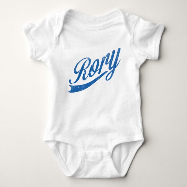 Body Para Bebê Meninos Nome "Rory" Azul em desgosto (Frente)