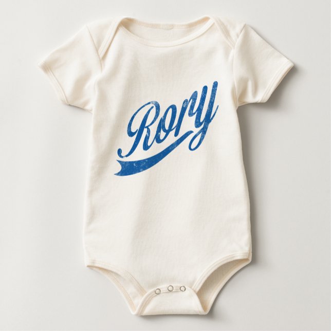 Body Para Bebê Meninos Nome "Rory" Azul em desgosto (Frente)