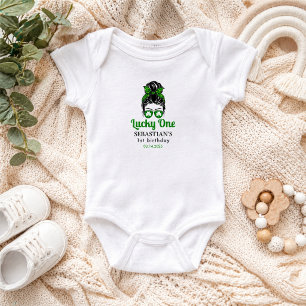 Body Para Bebê Mensageiro Sortudo Uma primeiro aniversario