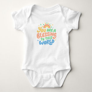 Body Para Bebê Mensagem de Bênção Preciosa para Crianças Felizes