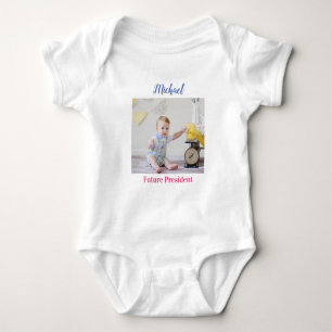Body Para Bebê Mensagem do nome "Futuro Presidente" da Foto do Se