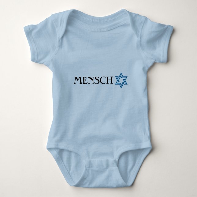 Body Para Bebê Mensch com Star of David T-shirt (Frente)