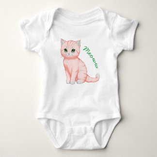 Body Para Bebê Meoww, O Gatinho Rosa