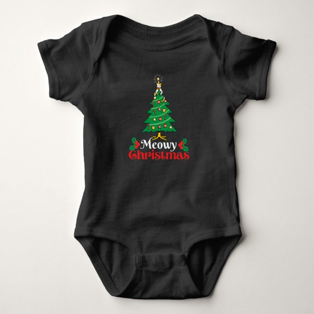 Body Para Bebê Meowy Christmas (Frente)