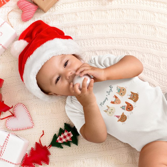 Body Para Bebê Meowy + Gatos De Férias Brilhantes (Criador carregado)