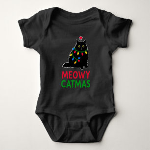 Body Para Bebê Meowy Natal Felino
