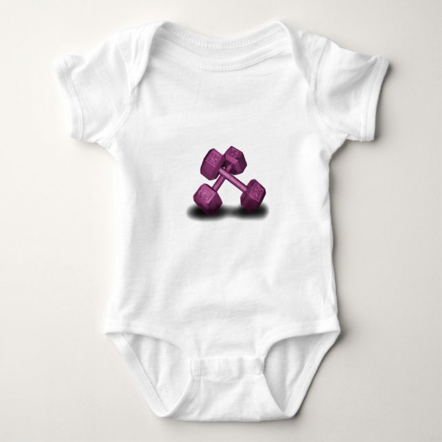 Body Para Bebê Mercadoria cor-de-rosa dos Dumbbells (Frente)