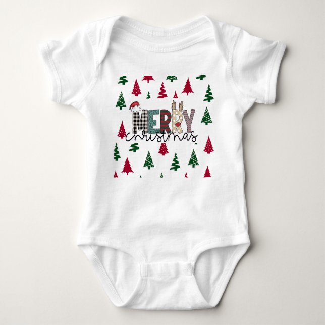 Body Para Bebê “MERRY Christmas” Baby Bodysuit  (Frente)
