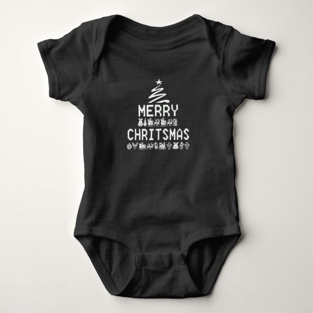 Body Para Bebê MERRY CHRISTMAS BABY T-Shirt (Frente)
