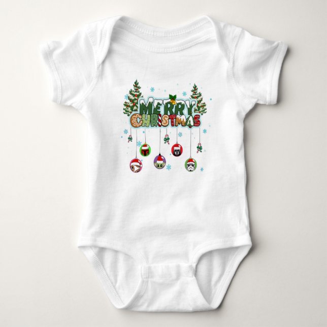 Body Para Bebê Merry Christmas Baby T-Shirt (Frente)