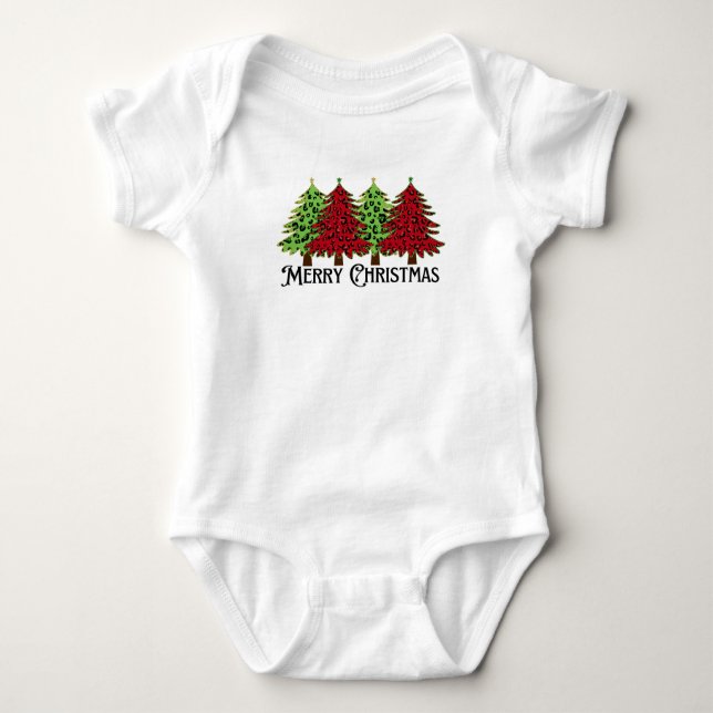 Body Para Bebê Merry Christmas T-Shirt (Frente)