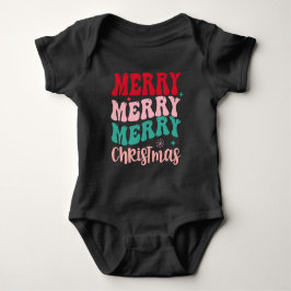 Body Para Bebê Merry Merry Merry Christmas Retro