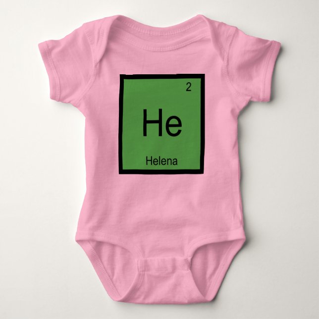 Body Para Bebê Mesa Periódica do Elemento de Química de Nome da H (Frente)