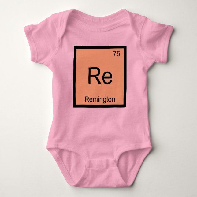 Body Para Bebê Mesa Periódica do Elemento de Química do Nome Remi (Frente)