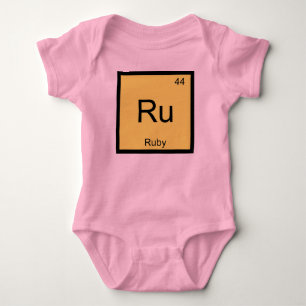 Body Para Bebê Mesa Periódica do Elemento de Química do Nome Ru