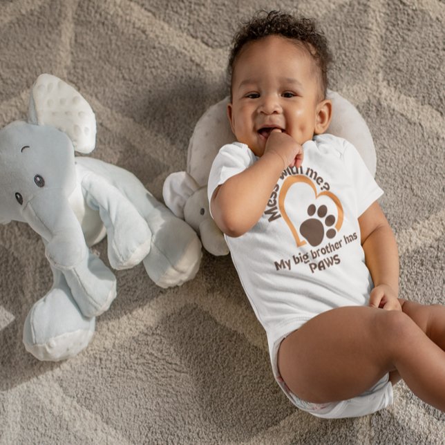 Body Para Bebê Mess Comigo? Meu Grande Irmão Tem Paws Baby Bodysu (Criador carregado)