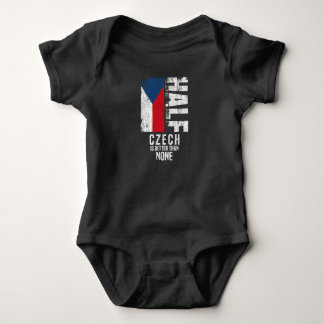 Body Para Bebê Metade Do Tcheco É Melhor Do Que Nenhum Bandeira T