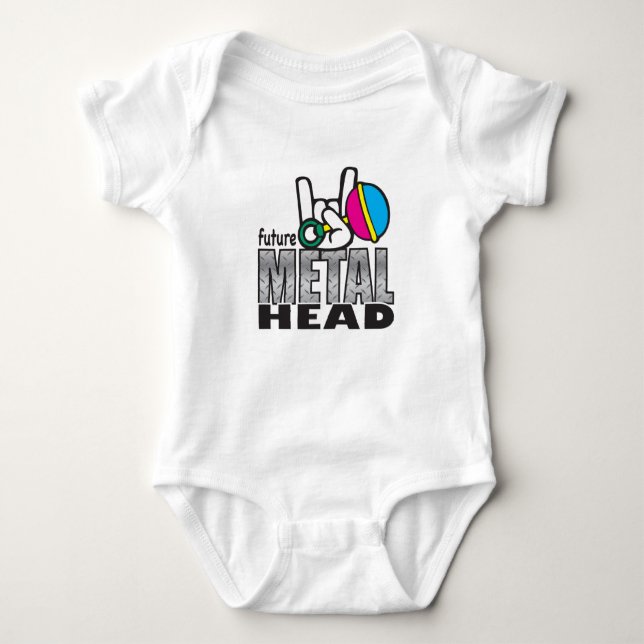 Body Para Bebê Metalhead futuro (Frente)