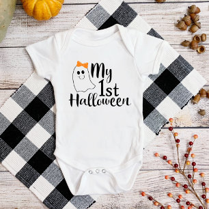 Body Para Bebê Meu 1º Halloween Bebê Menina Fantasma Fofa