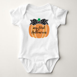 Body Para Bebê Meu 1º Halloween Primeiro Pequeno Abóbora Bolinhas