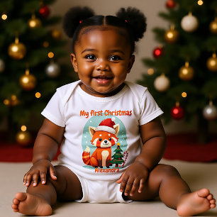 Body Para Bebê 🎄Meu 1ºNatal, texto personalizado, Papai Noel