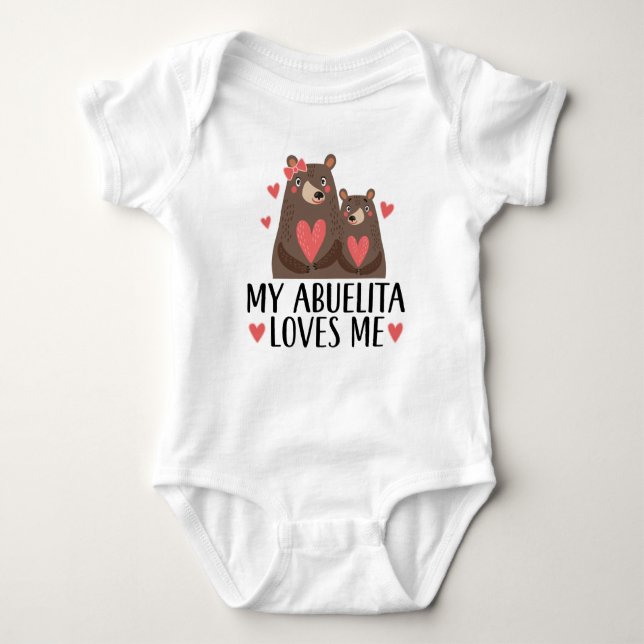 Body Para Bebê Meu Abuelita ama-me t-shirt do urso da floresta (Frente)