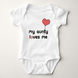 Body Para Bebê Meu Aunty ama-me balão vermelho do coração