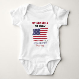 Body Para Bebê Meu Avô Meu Herói é uma Baby Tee de Fuzileiro Nava