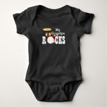 "Meu avô Rocks!" com roupa de bebê do Drum Set