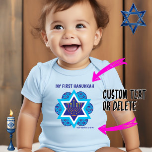Body Para Bebê Meu azul de Hanukkah de 1rua2