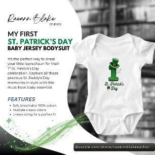 Body Para Bebê Meu Bodysuit de Jersey para Bebê do 1º Dia de São