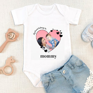 Body Para Bebê Meu Coração Pertence À Foto Personalizada Do Bebê