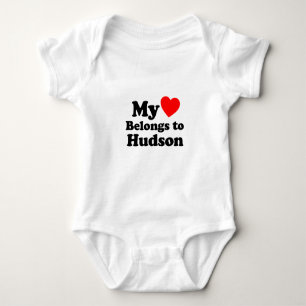Body Para Bebê Meu Coração Pertence a Hudson