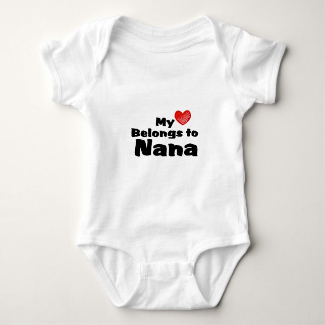 Body Para Bebê Meu coração pertence a Nana (Frente)