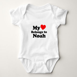 Body Para Bebê Meu Coração Pertence a Noah