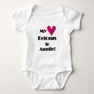 Body Para Bebê Meu coração pertence ao Auntie