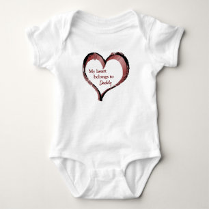 Body Para Bebê Meu Coração Pertence ao Papai Personalizável