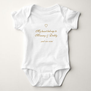 Body Para Bebê Meu coração pertence às mamães & o pai,… e v