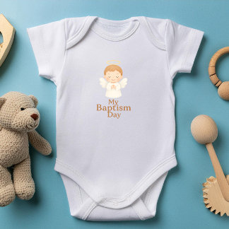 Body Para Bebê Meu Dia de Batismo | Body de Bebê Anjo Fofo - PRES