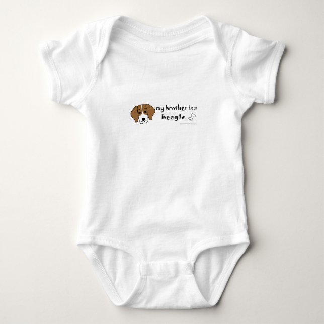 Body Para Bebê meu irmão é um beagle (Frente)