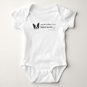 Body Para Bebê Meu irmão é um Boston Terrier