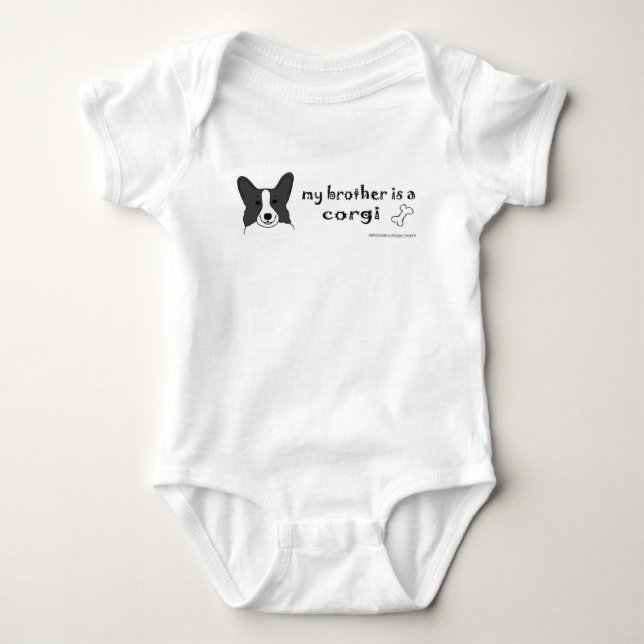 Body Para Bebê Meu irmão é um Corgi (Frente)