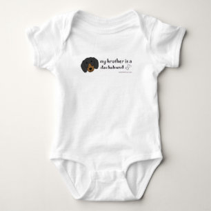 Body Para Bebê Meu irmão é um Dachshund