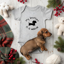 Body Para Bebê Meu Irmão é um Moleque - Presente de Cachorro Wien